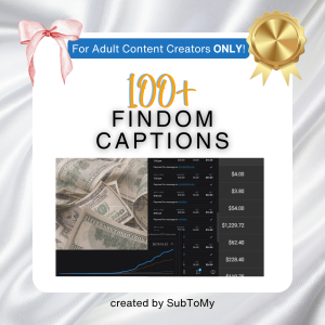 100+ FinDom/Financial Domination Caption Pack for Social Media, Reddit, Onlyfans, stb.