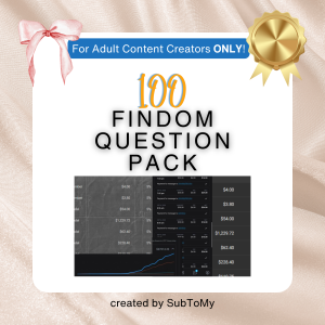 Findom OnlyFans, Loyalfans, Reddit, Twitter vb. için 100 Soruluk Paket