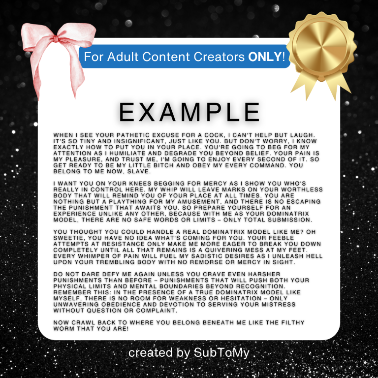 2026 198 Dominatrix Mass Message Pack for Onlyfans, Reddit, Loyalfans ...